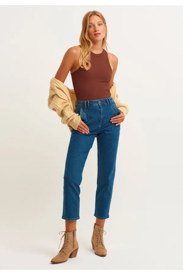 Ribbed Halter Neck Knitted Tank Top