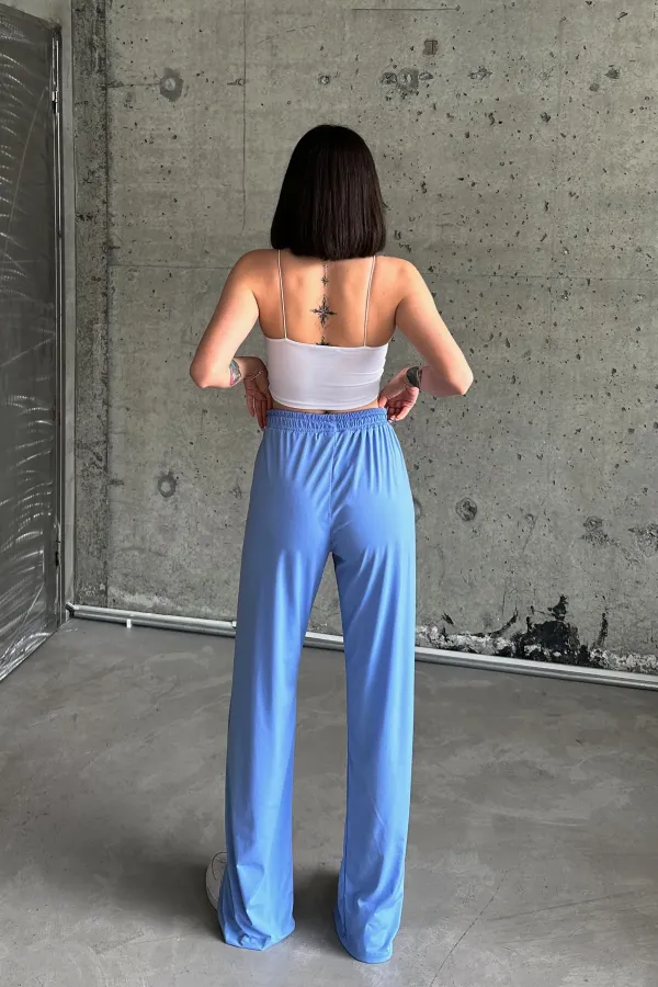 Slit-trim Lycra High-Waisted Sweatpants