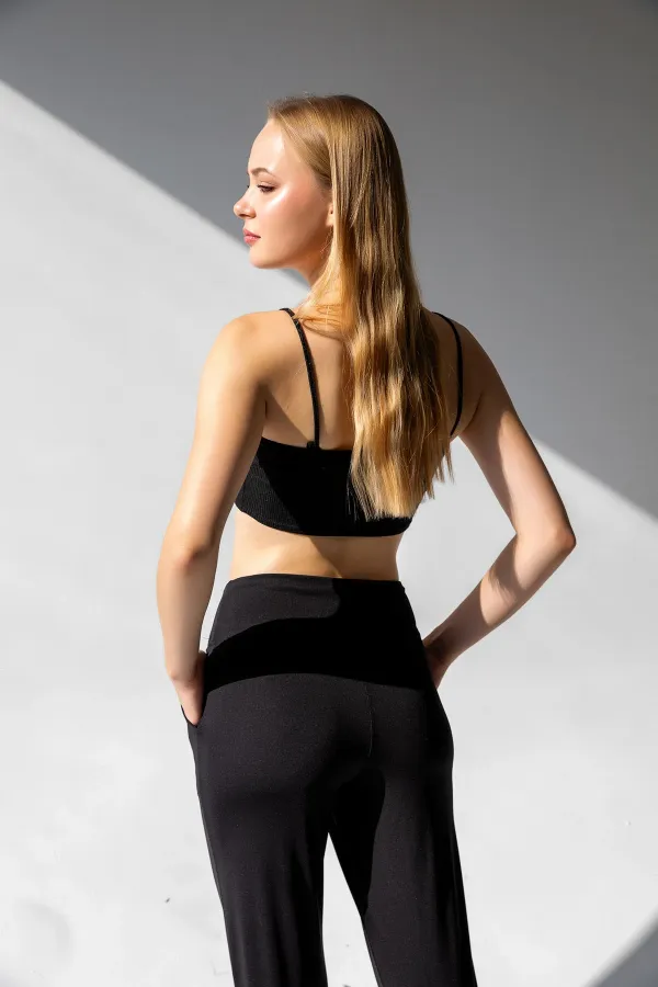 Pantalon de jogging taille haute avec poches