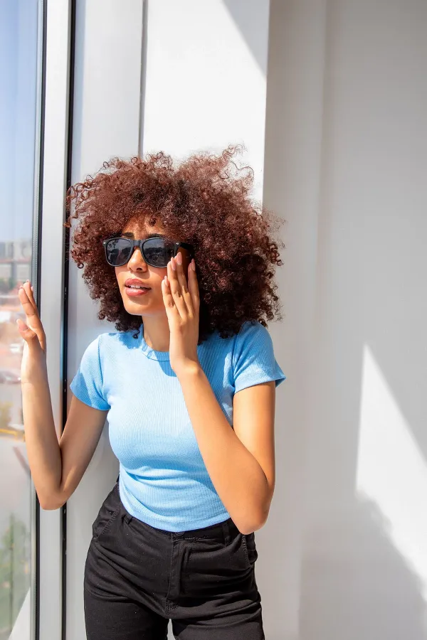 Ribbed Crew Neck Basic T-shirt