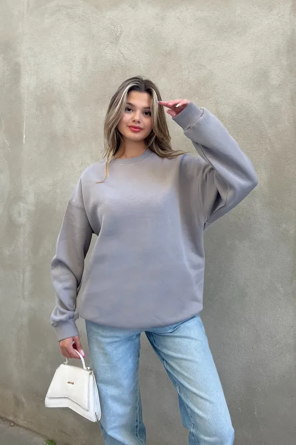 Basic Crew Neck Oversize Sweatshirt