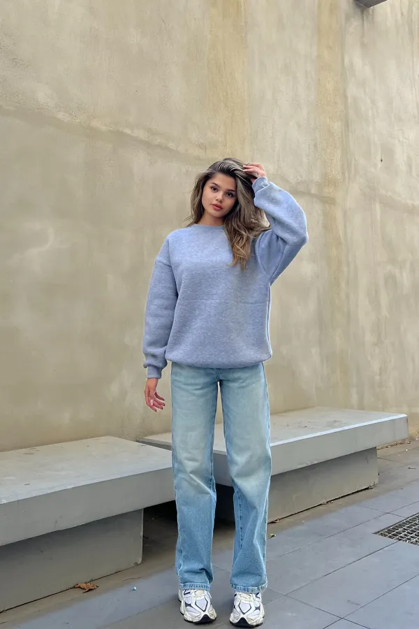 Basic Crew Neck Oversize Sweatshirt
