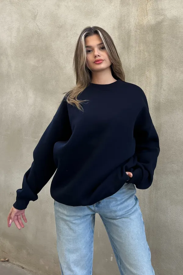Basic Crew Neck Oversize Sweatshirt