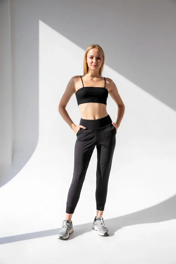 Pantalon de jogging taille haute avec poches