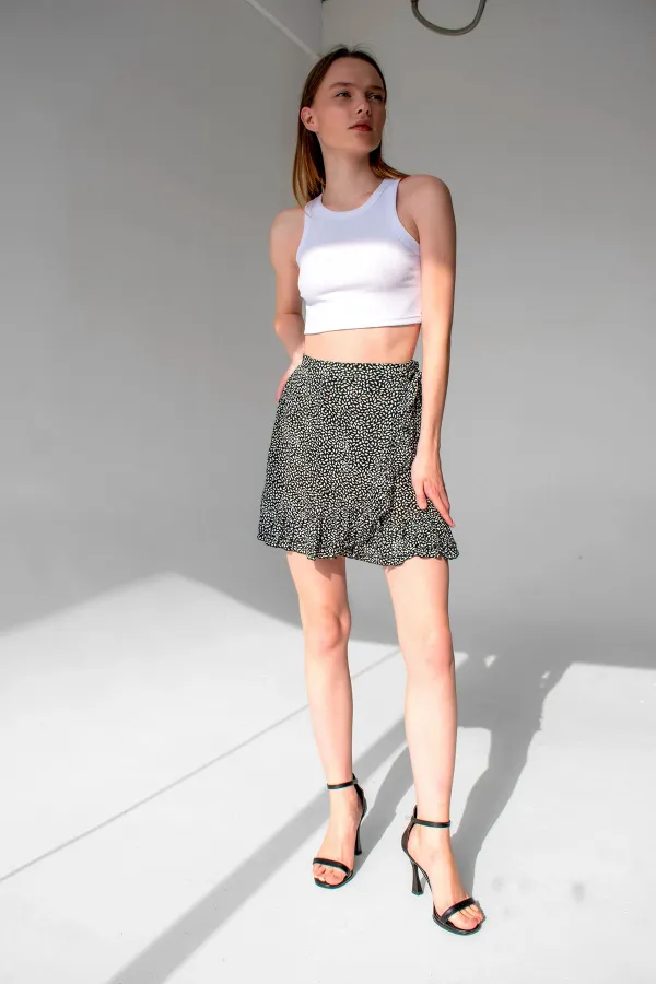 Fitilli Süper Crop Halter Yaka Örme Atlet