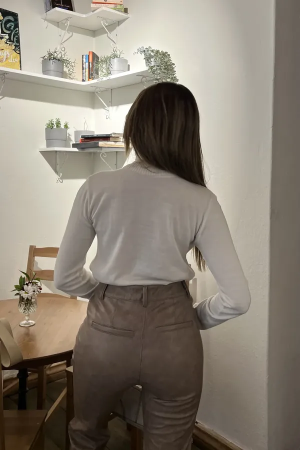 Turtleneck Loose Fit Knit Blouse