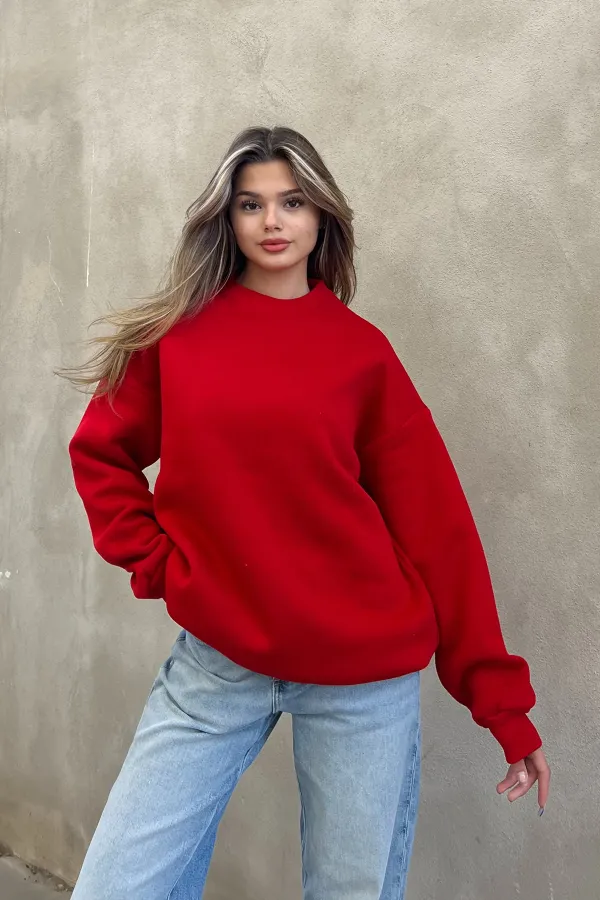 Basic Crew Neck Oversize Sweatshirt