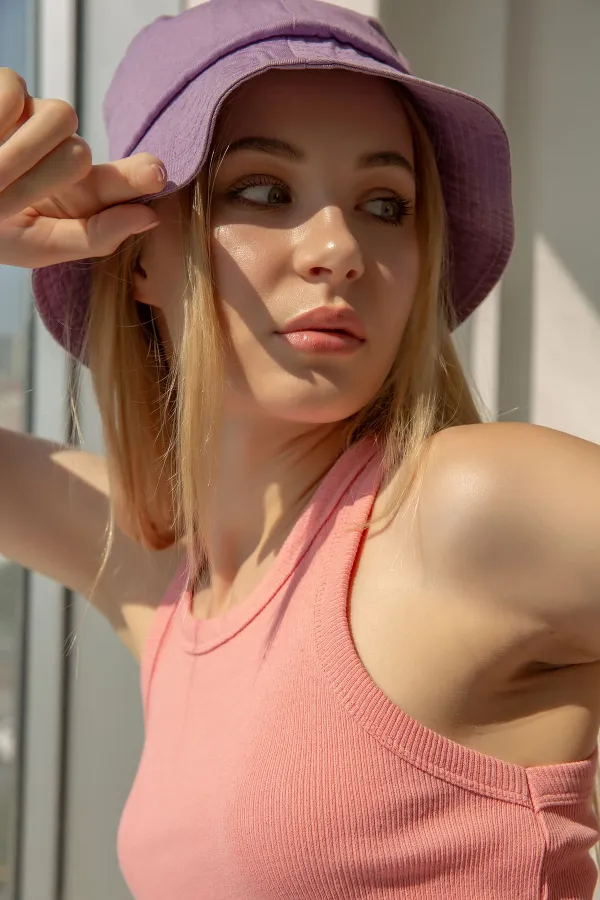 Ribbed Halter Neck Knitted Tank Top