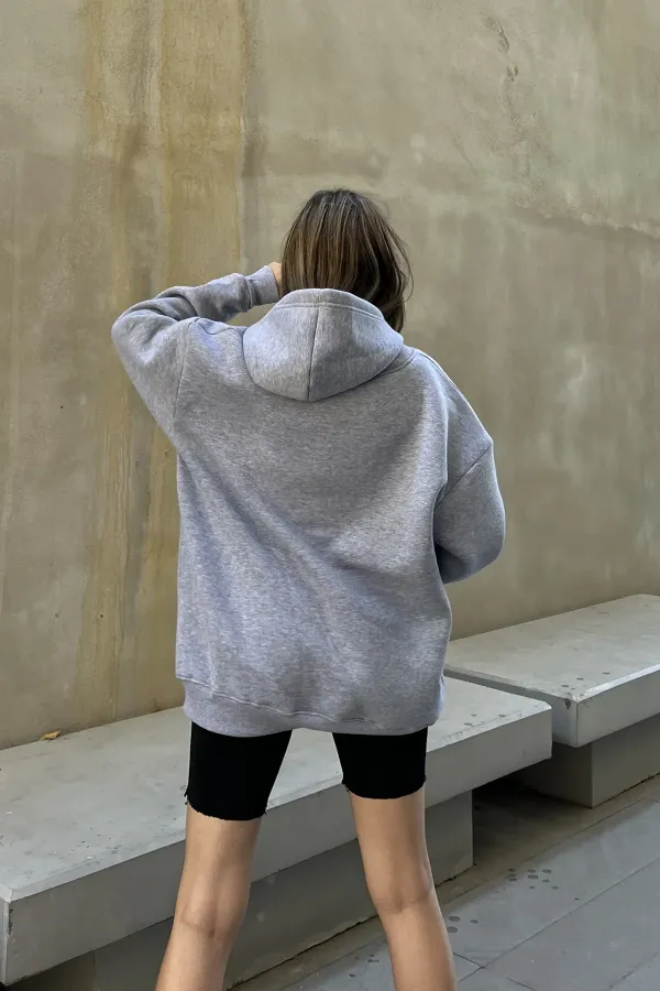 Zip-up Brushed Oversize Sweatshirt