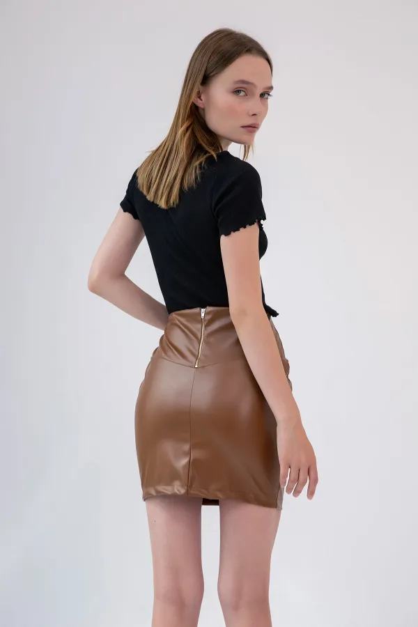 Fırfır Detaylı Crop T-shirt