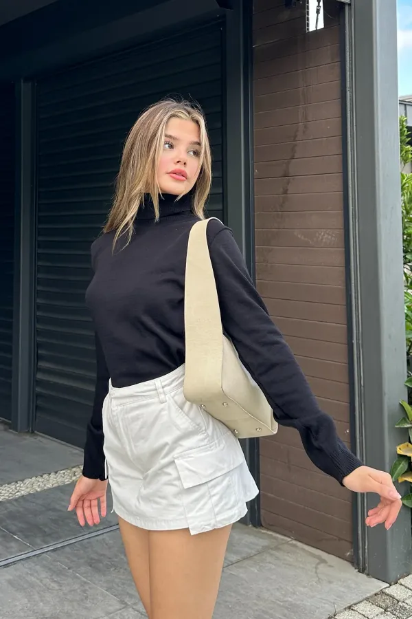 Chemisier à col roulé ample en maille