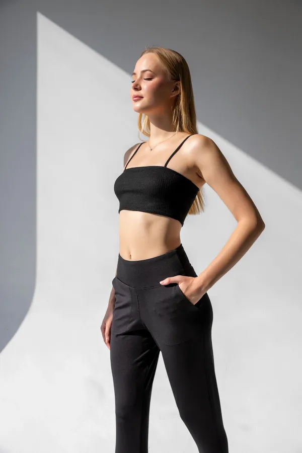 Pantalon de jogging taille haute avec poches