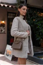 Sac à rabat Maja Mini City pour femme - Vison foncé