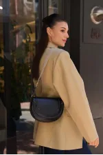 Sac à main et sac à bandoulière à coutures contrastées noir