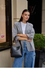 Shopper Yumuşak Deri Ayarlanabilir Askılı Omuz Çantası Siyah