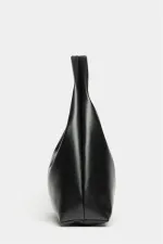 Sac cabas bandoulière en cuir PU noir pour femme - Modèle vintage souple Sac cabas bandoulière en cuir PU noir pour femme - Modèle vintage souple