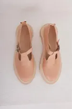 Chaussures décontractées à semelles épaisses avec ceinture en vison