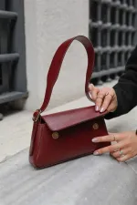 Sac bandoulière Alba Simple Design pour femme avec rabat - Rouge bordeaux