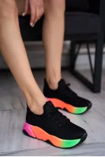 Baskets montantes en maille et chaussures de sport décontractées noires
