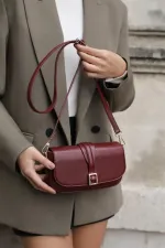 Sac bandoulière à boucle Alina pour femme - Bordeaux