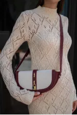 Sac bandoulière Diva Contrast Design pour femme - Bordeaux-Crème