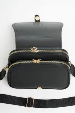 Sac à main et à bandoulière tendance et décontracté à boucle noir