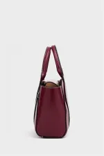 Mini sac fourre-tout à main et à bandoulière rouge bordeaux