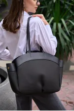 Sac fourre-tout contrasté noir