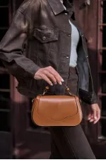 Sac à bandoulière avec housse et poignée, beige