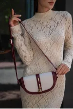 Sac bandoulière Diva Contrast Design pour femme - Bordeaux-Crème