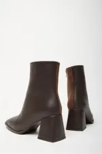 Bottes et bottines à talons plats en daim marron pour femmes - Fermeture éclair, style décontracté et élégant