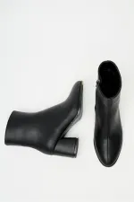 Bottes et bottines noires à talons hauts pour femme – Modèle élégant à porter au quotidien avec fermeture éclair
