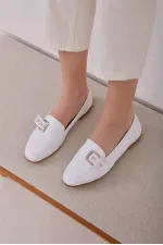 Ballerines blanches avec pierres