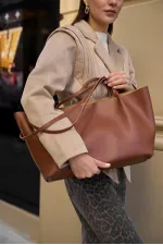 Sac fourre-tout à boucle beige