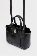Mini sac fourre-tout à main et à bandoulière noir Mini sac fourre-tout à main et à bandoulière noir