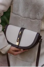 Sac bandoulière Diva Contrast Design pour femme - Marron crème