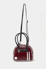 Retro Bowling Hand and Shoulder Bag Claret Red