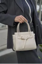 Mini sac à main et à bandoulière avec ceinture détaillée beige