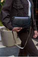 Flap Crossbody Hand and Shoulder Bag Black