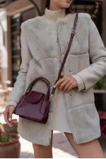 Sac Maja Mini City pour femme avec housse - Rouge bordeaux