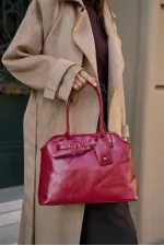 Sac à main rétro avec ceinture, rouge