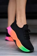 Baskets montantes en maille et chaussures de sport décontractées noires