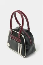 Retro Bowling Hand and Shoulder Bag Black