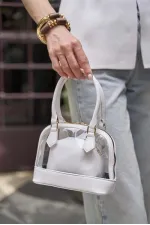 Transparent Mini Hand and Shoulder Bag White Transparent Mini Hand and Shoulder Bag White