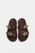Chaussons tendance à double boucle marron