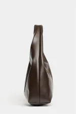 Sac cabas bandoulière en cuir synthétique marron pour femme - Modèle vintage souple Sac cabas bandoulière en cuir synthétique marron pour femme - Modèle vintage souple