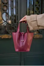 Sac panier avec accessoire de verrouillage, rouge bordeaux