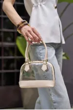 Transparent Mini Hand and Shoulder Bag Cream