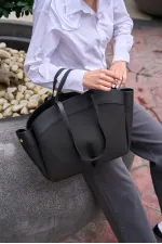 Sac fourre-tout contrasté noir