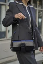 Sac à main et à bandoulière enduit noir